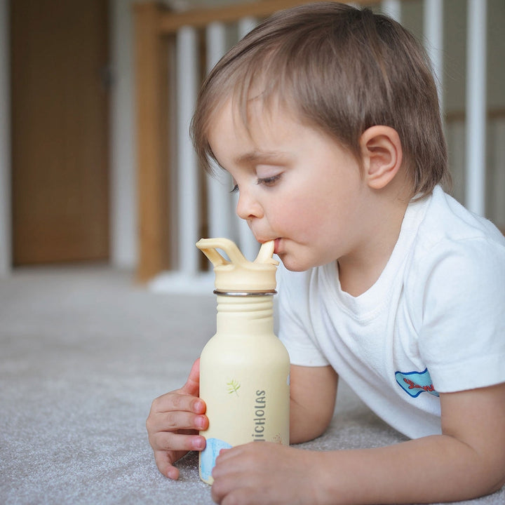 JBØRN Personalised Stainless Steel Kids Water Bottle Safari Park - Personalisable Baby Products Sold and Personalised by JustBørn