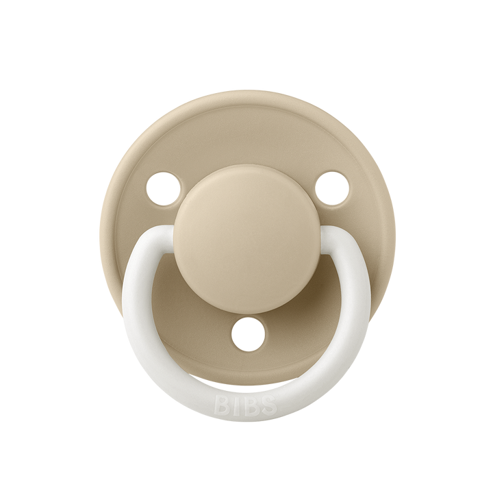 BIBS De Lux Silicone Pacifiers | One Size | Personalised Vanilla Night Glow - Personalisable Baby Products Sold and Personalised by JustBørn