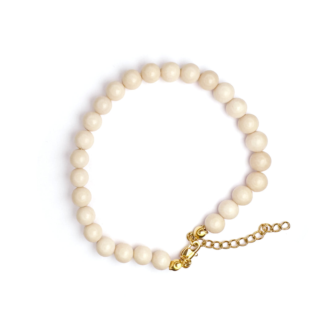 JBØRN Beads Bracelet with Personalised Pendant Ivory - Personalisable Baby Products Sold and Personalised by JustBørn