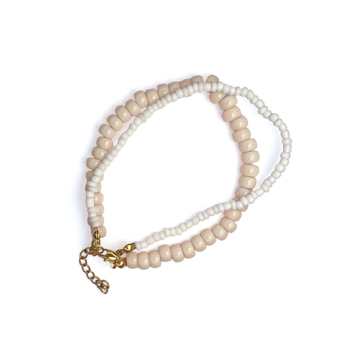 JBØRN Beads Bracelet with Personalised Pendant Ivory & Vanilla - Personalisable Baby Products Sold and Personalised by JustBørn