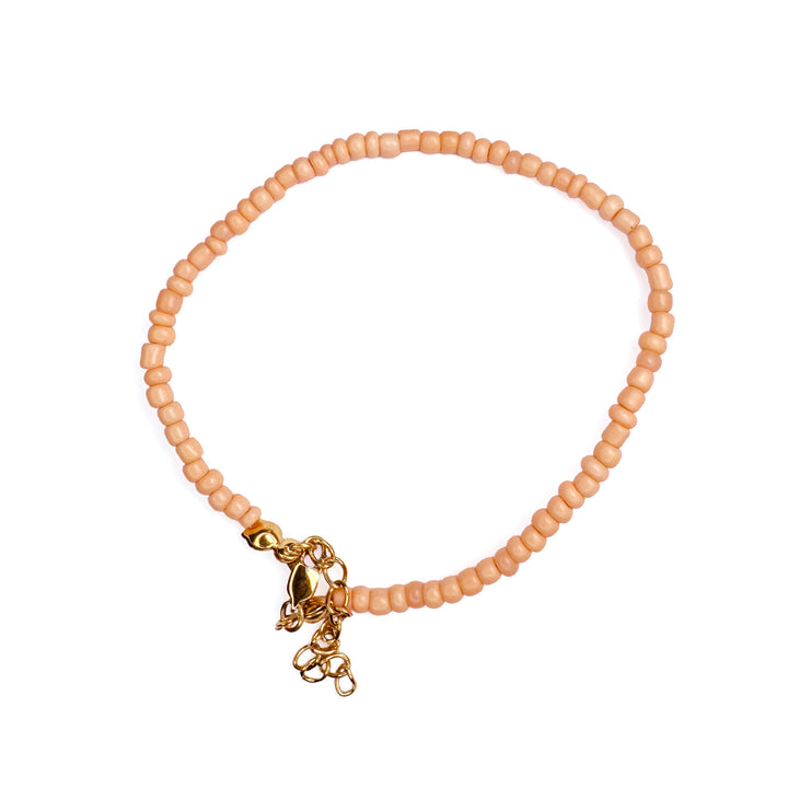 JBØRN Beads Bracelet with Personalised Pendant Peach - Personalisable Baby Products Sold and Personalised by JustBørn