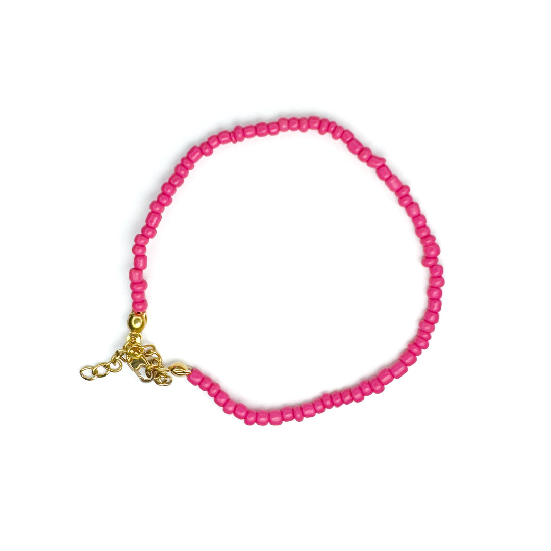 JBØRN Beads Bracelet with Personalised Pendant Fuchsia - Personalisable Baby Products Sold and Personalised by JustBørn