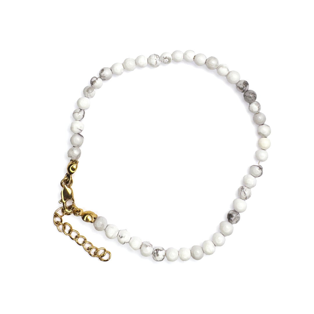 JBØRN Beads Bracelet with Personalised Pendant White Marble - Personalisable Baby Products Sold and Personalised by JustBørn
