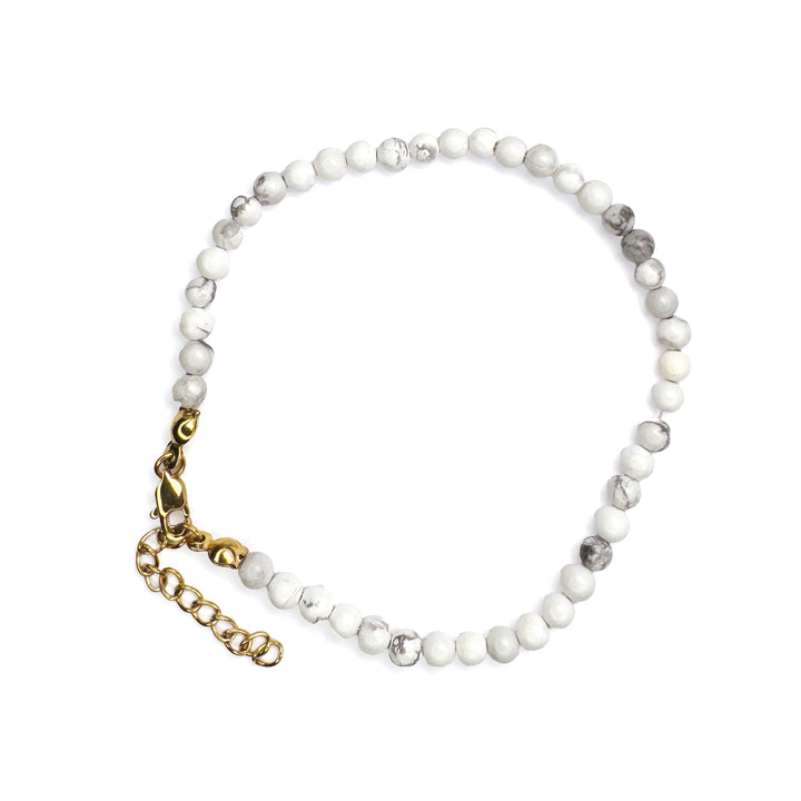 JBØRN Beads Bracelet with Personalised Pendant White Marble - Personalisable Baby Products Sold and Personalised by JustBørn