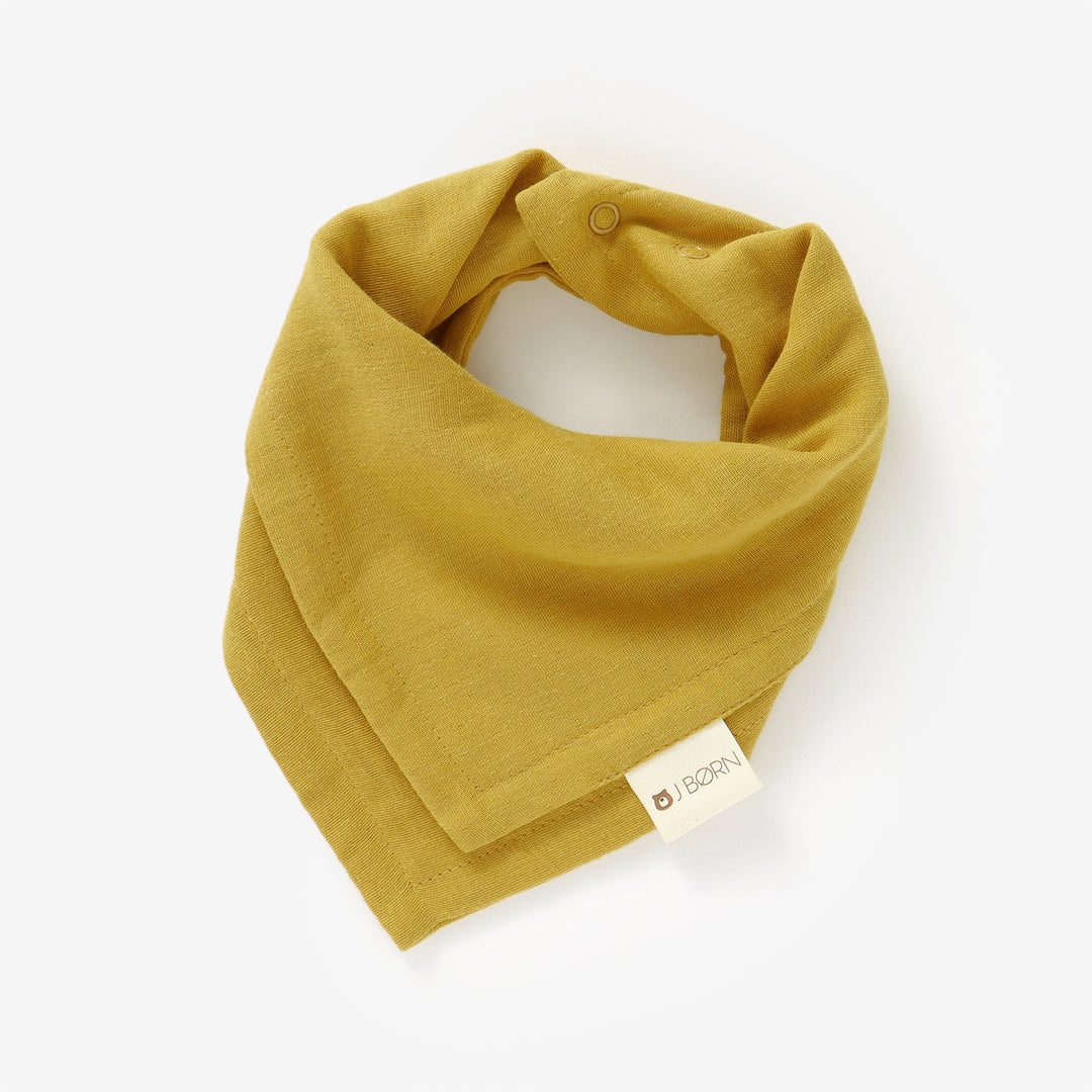 JBØRN Organic Cotton Muslin Double Layered Baby Bib | Personalisable Muslin Honey Gold - Personalisable Baby Products Sold and Personalised by JustBørn