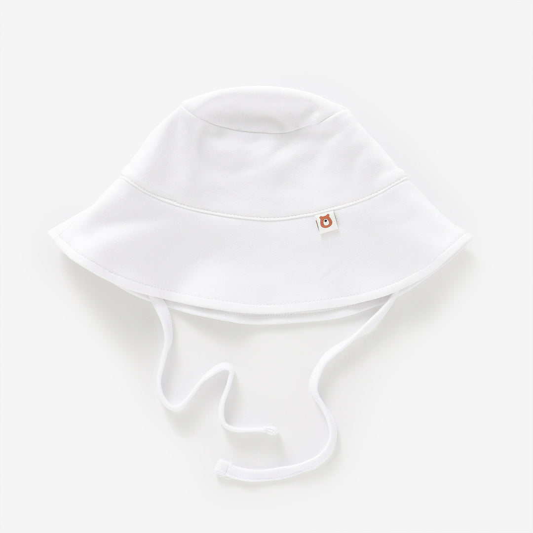 JBØRN Organic Cotton Baby Sun Hat 2-4 years Bright White - Personalisable Baby Products Sold and Personalised by JustBørn
