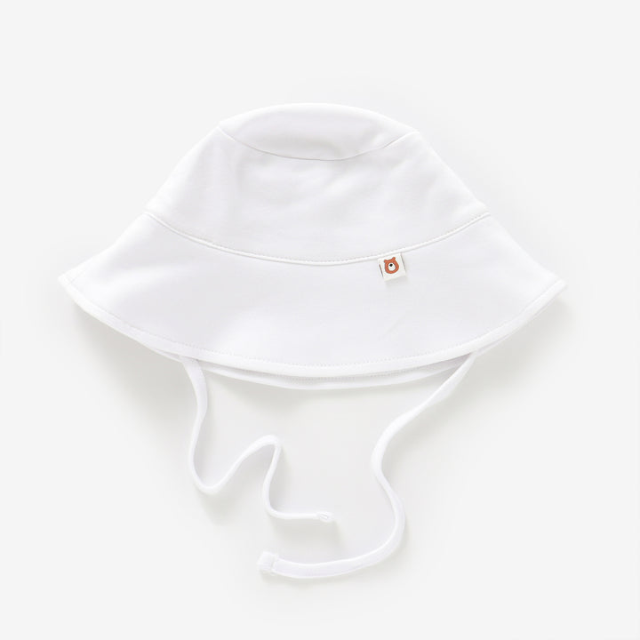 JBØRN Organic Cotton Baby Sun Hat 2-4 years Bright White - Personalisable Baby Products Sold and Personalised by JustBørn