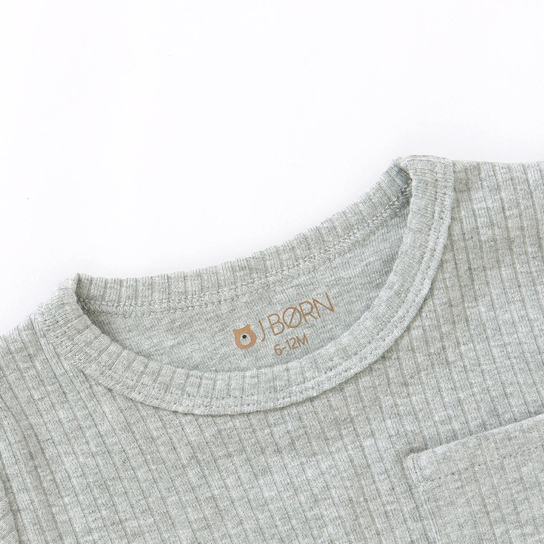 JBØRN Organic Cotton Ribbed Baby T-Shirt & Shorts Set - Personalisable Baby Products Sold and Personalised by JustBørn