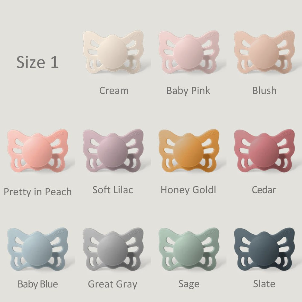 FRIGG Butterfly Anatomical Silicone Pacifiers | Personalised - Personalisable Baby Products Sold and Personalised by JustBørn