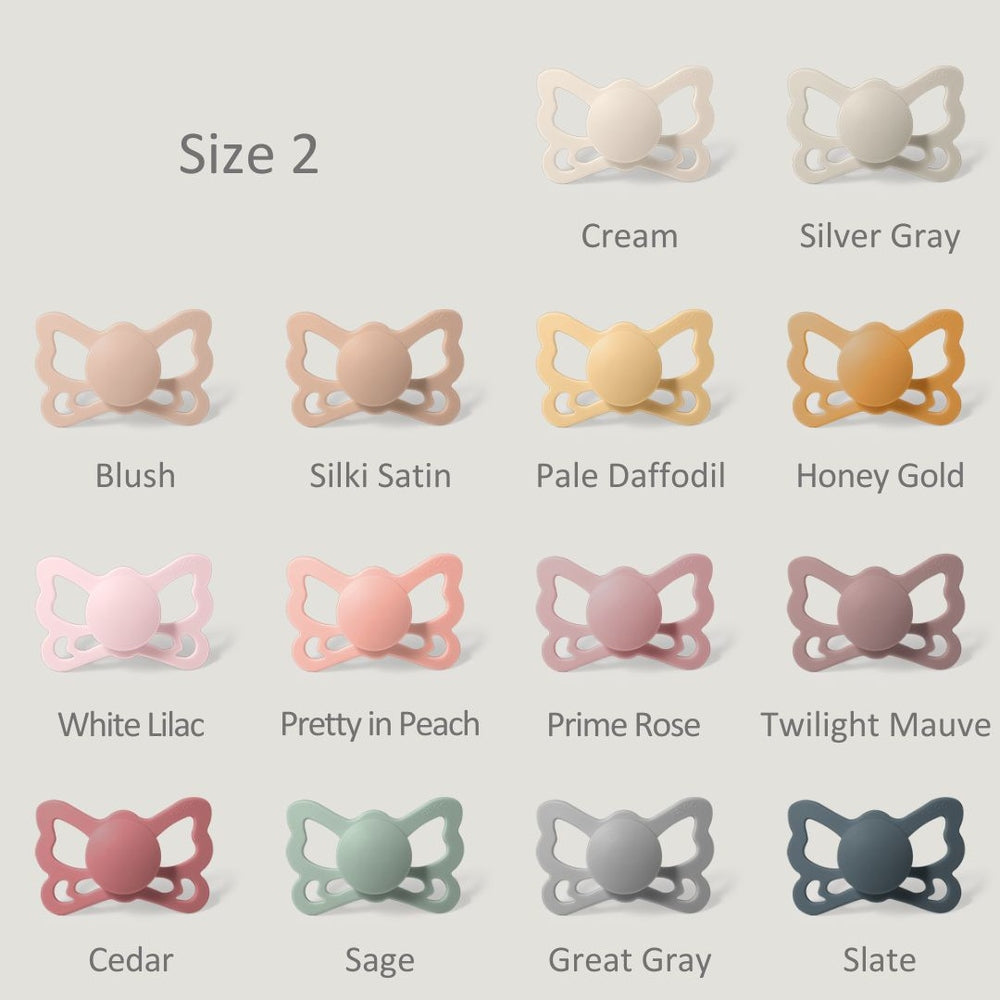 FRIGG Butterfly Anatomical Silicone Pacifiers | Personalised - Personalisable Baby Products Sold and Personalised by JustBørn