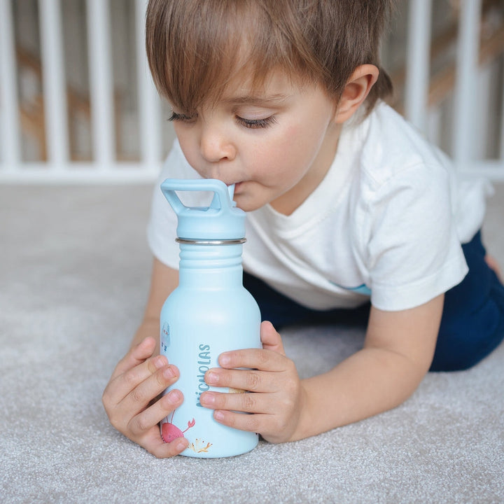 JBØRN Personalised Stainless Steel Kids Water Bottle Ocean - Personalisable Baby Products Sold and Personalised by JustBørn