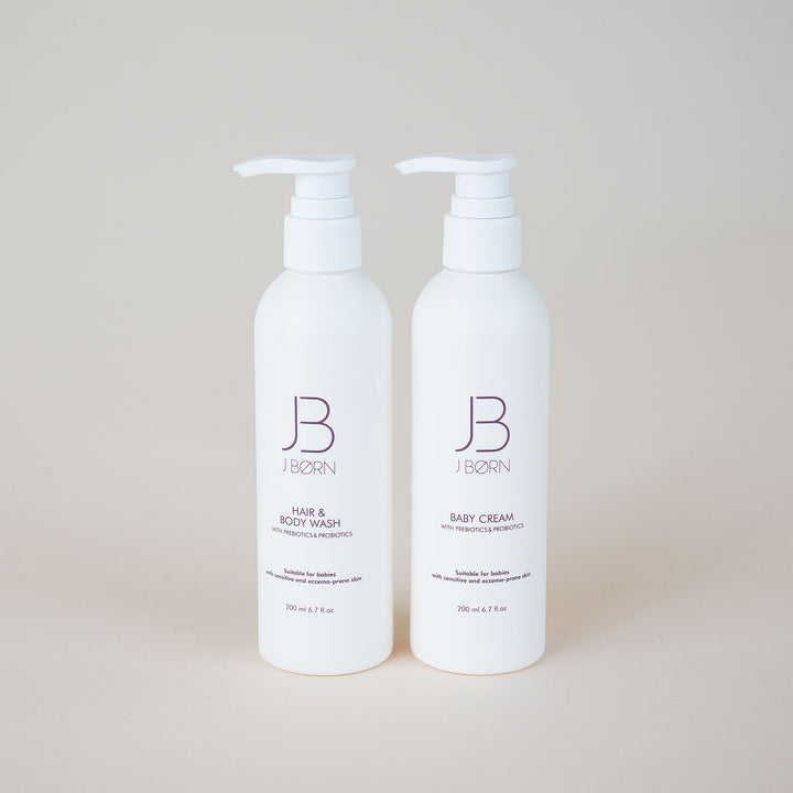 JBØRN Baby Shampoo & Body Wash for Sensitive Skin Baby Hair&Body Wash+Baby Cream (15%OFF) - Personalisable Baby Products Sold and Personalised by JustBørn