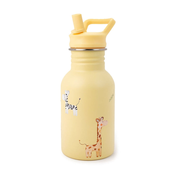 JBØRN Personalised Stainless Steel Kids Water Bottle Safari Park - Personalisable Baby Products Sold and Personalised by JustBørn