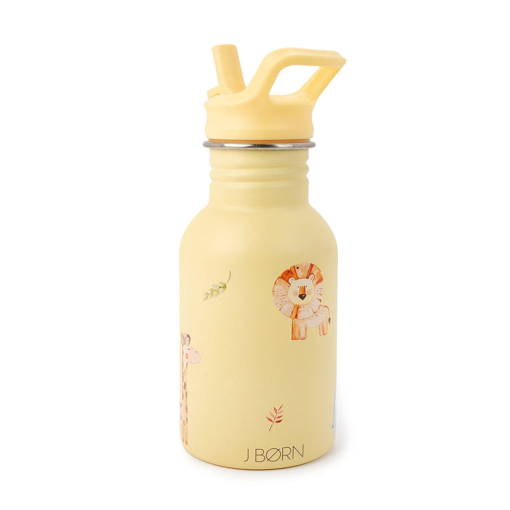JBØRN Personalised Stainless Steel Kids Water Bottle Safari Park - Personalisable Baby Products Sold and Personalised by JustBørn