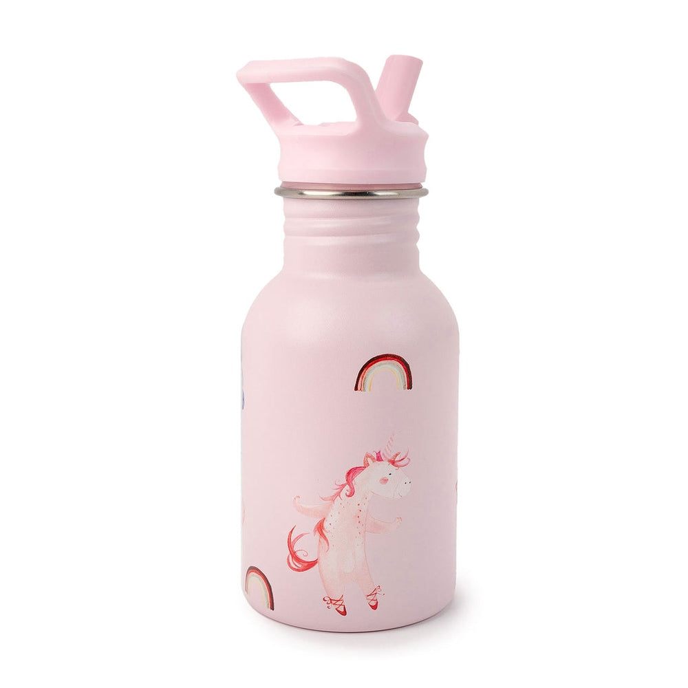 JBØRN Personalised Stainless Steel Kids Water Bottle Unicorns - Personalisable Baby Products Sold and Personalised by JustBørn