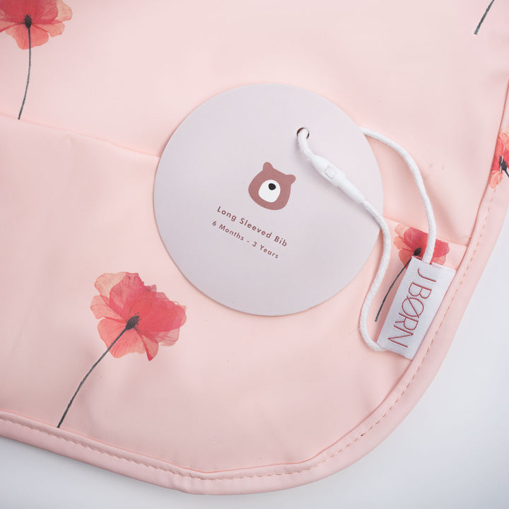 JBØRN Long Sleeve Baby Feeding Bib with Personalised Travel Bag - Personalisable Baby Products Sold and Personalised by JustBørn