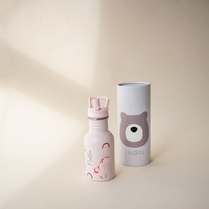 JBØRN Personalised Stainless Steel Kids Water Bottle Unicorns - Personalisable Baby Products Sold and Personalised by JustBørn