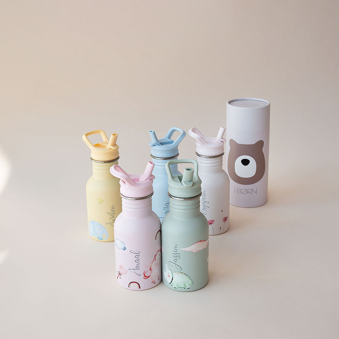 JBØRN Personalised Stainless Steel Kids Water Bottle - Personalisable Baby Products Sold and Personalised by JustBørn