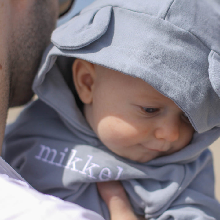 JBØRN Baby Gift Set | Organic Cotton Baby Hoodie & Joggers Set Stone Blue - Personalisable Baby Products Sold and Personalised by JustBørn