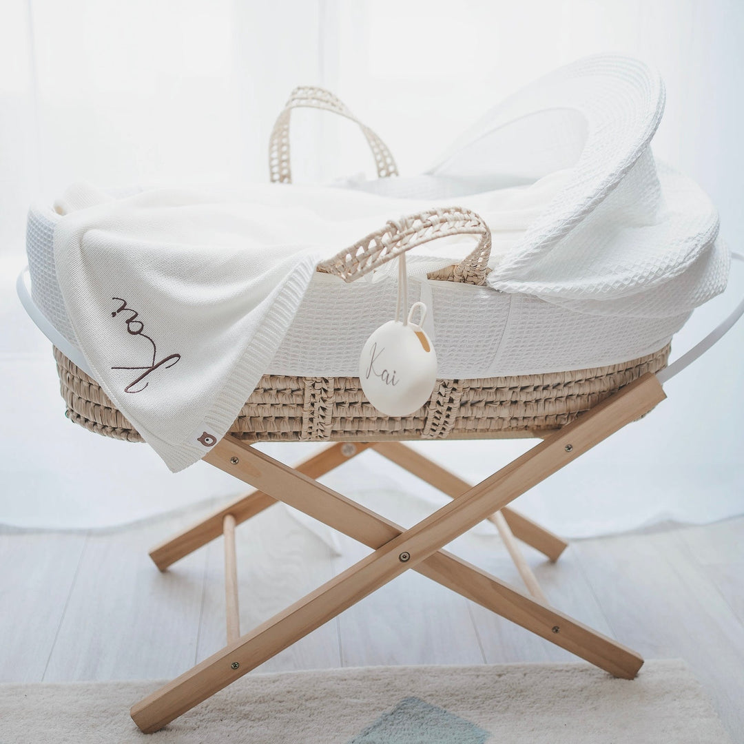JBØRN Baby Gift Set | Knitted Blanket & Bunny Rattle Toy - Personalisable Baby Products Sold and Personalised by JustBørn