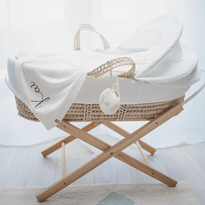 JBØRN Baby Gift Set | Knitted Blanket & Bunny Rattle Toy - Personalisable Baby Products Sold and Personalised by JustBørn