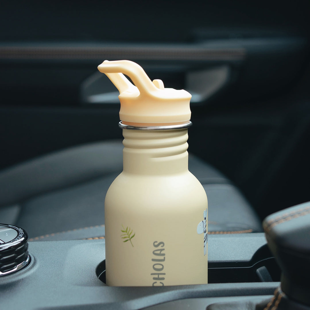 JBØRN Personalised Stainless Steel Kids Water Bottle Safari Park - Personalisable Baby Products Sold and Personalised by JustBørn