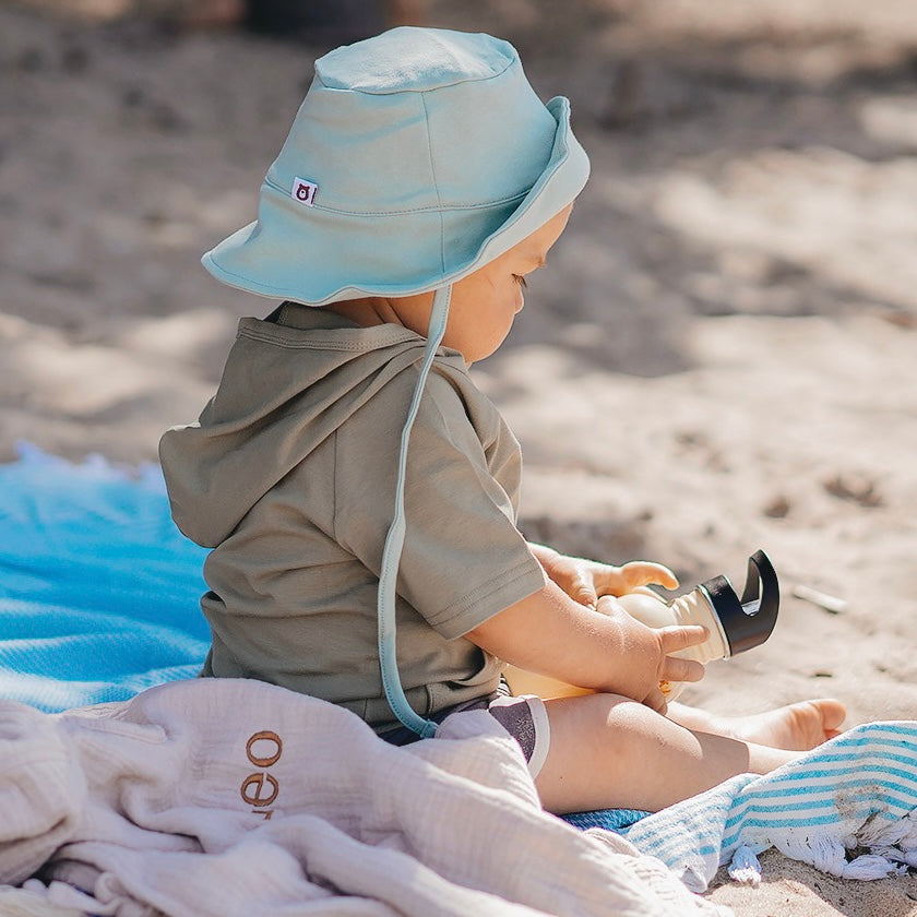 JBØRN Organic Cotton Baby Sun Hat - Personalisable Baby Products Sold and Personalised by JustBørn