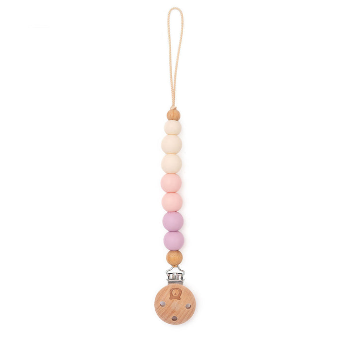 JBØRN Colour Block Pacifier Clip Lilac & Blossom No - Personalisable Baby Products Sold and Personalised by JustBørn