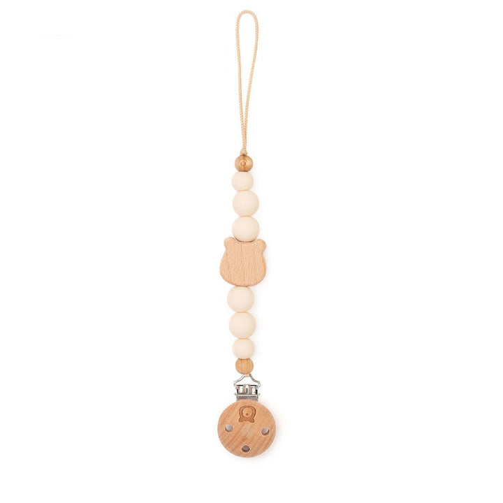 JBØRN Bear Pacifier Clip Ivory No - Personalisable Baby Products Sold and Personalised by JustBørn