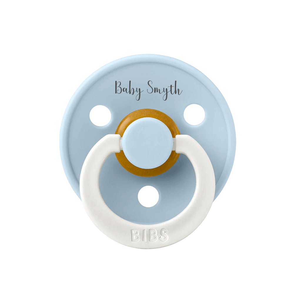 BIBS Colour Natural Rubber Latex Pacifiers | Personalised Baby Blue Night Glow - Personalisable Baby Products Sold and Personalised by JustBørn