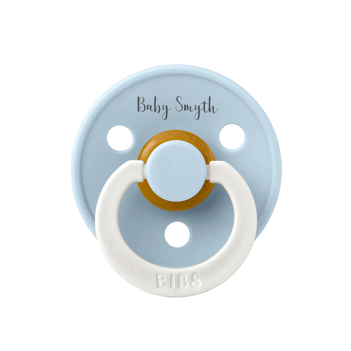 BIBS Colour Natural Rubber Latex Pacifiers | Personalised Baby Blue Night Glow - Personalisable Baby Products Sold and Personalised by JustBørn