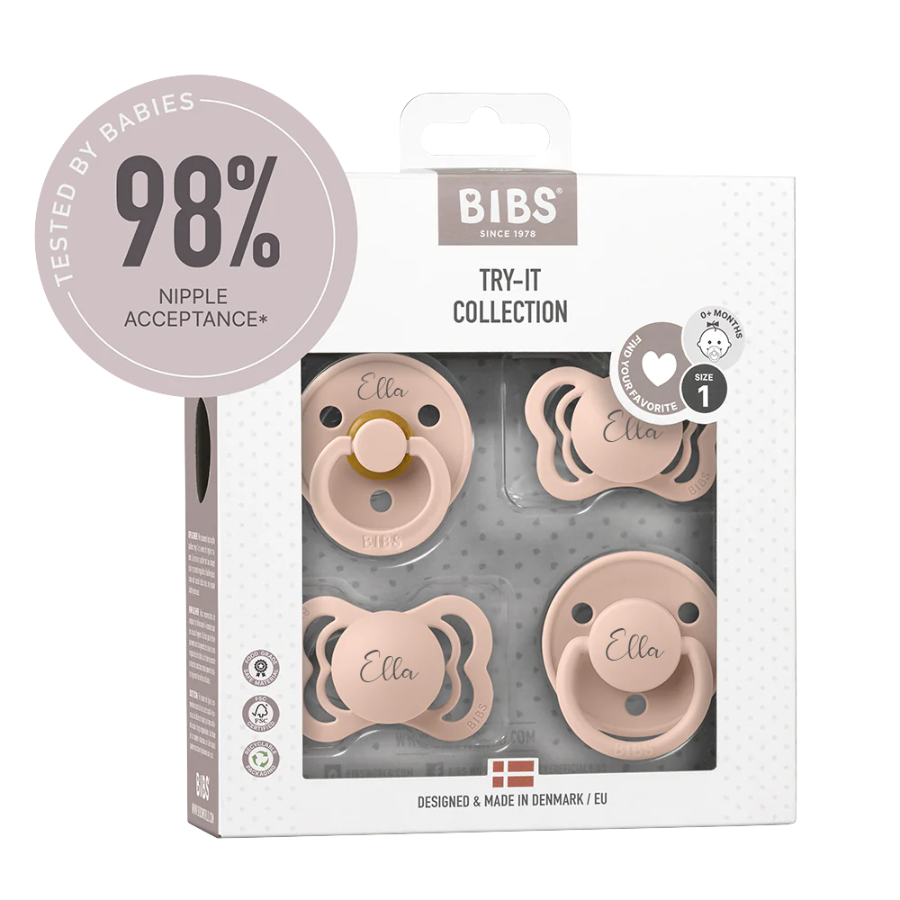 BIBS Pacifiers - Try-It Collection Blush Yes - Personalisable Baby Products Sold and Personalised by JustBørn