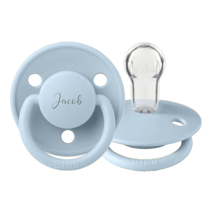 BIBS De Lux Silicone Pacifiers | One Size | Personalised Baby Blue - Personalisable Baby Products Sold and Personalised by JustBørn