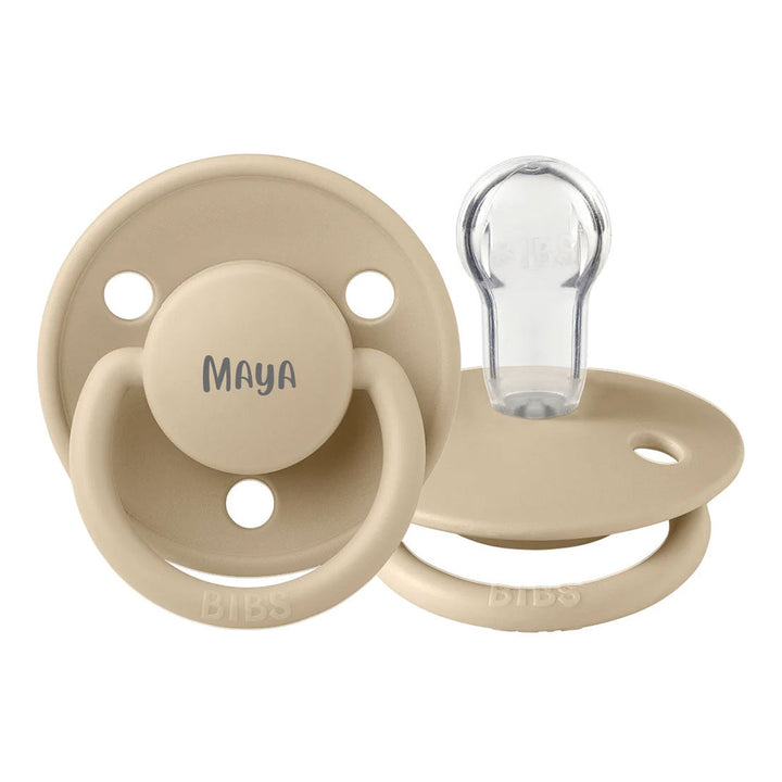 BIBS De Lux Silicone Pacifiers | One Size | Personalised Vanilla - Personalisable Baby Products Sold and Personalised by JustBørn