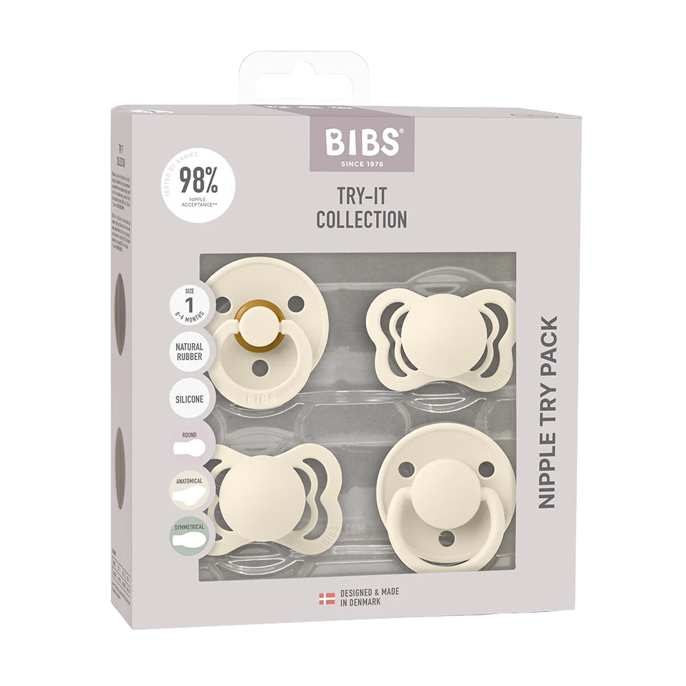 BIBS Pacifiers - Try-It Collection Ivory No - Personalisable Baby Products Sold and Personalised by JustBørn