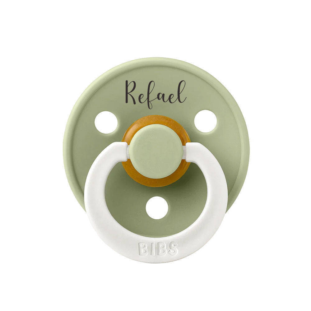 BIBS Colour Natural Rubber Latex Pacifiers | Personalised Sage Night Glow - Personalisable Baby Products Sold and Personalised by JustBørn