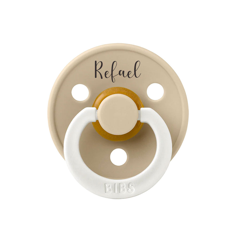 BIBS Colour Natural Rubber Latex Pacifiers | Personalised Vanilla Night Glow - Personalisable Baby Products Sold and Personalised by JustBørn