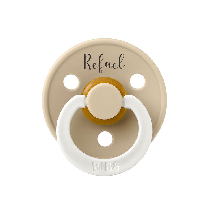 BIBS Colour Natural Rubber Latex Pacifiers | Personalised Vanilla Night Glow - Personalisable Baby Products Sold and Personalised by JustBørn
