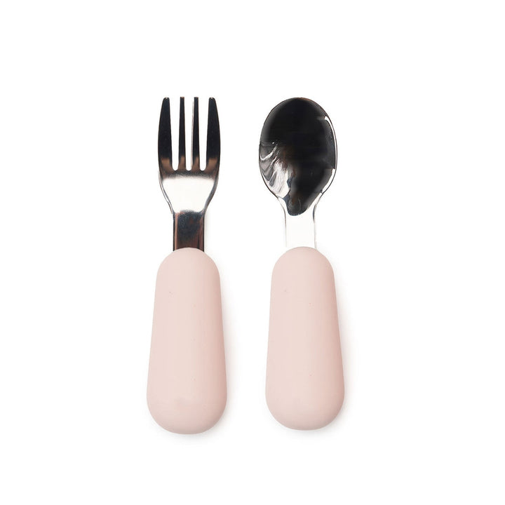 JBØRN Stainless Steel Kids Cutlery Set | Personalisable Blush No - Personalisable Baby Products Sold and Personalised by JustBørn