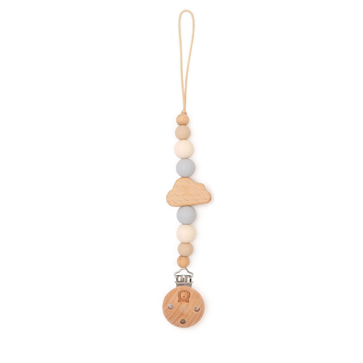 JBØRN Cloud Pacifier Clip Powder Blue & Ivory No - Personalisable Baby Products Sold and Personalised by JustBørn