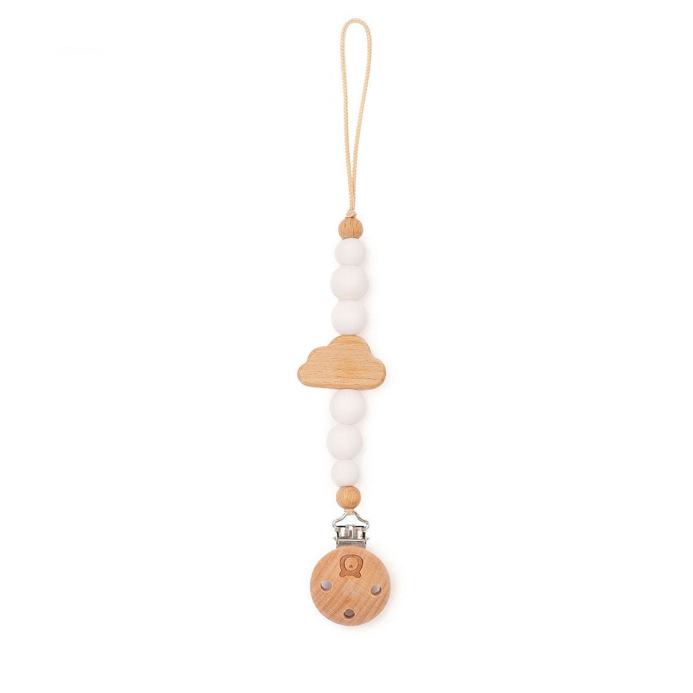 JBØRN Cloud Pacifier Clip White - Personalisable Baby Products Sold and Personalised by JustBørn