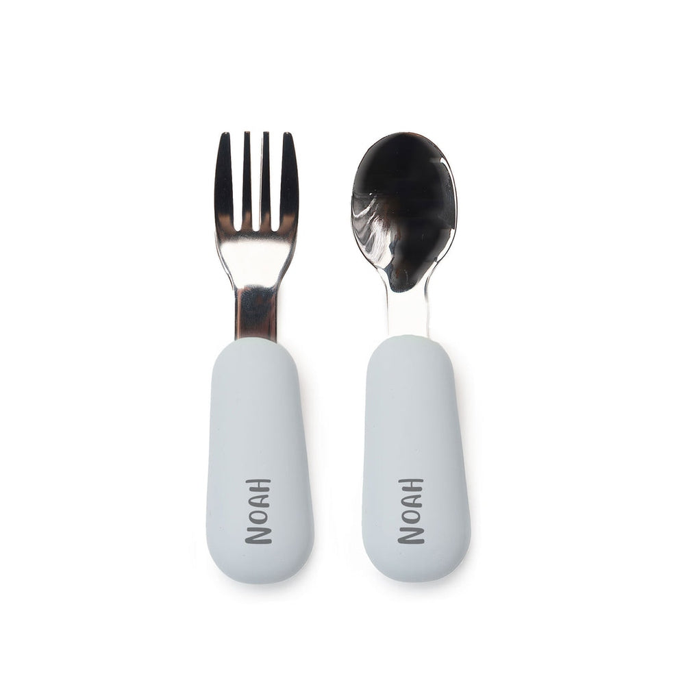 JBØRN Stainless Steel Kids Cutlery Set | Personalisable Powder Blue - Personalisable Baby Products Sold and Personalised by JustBørn