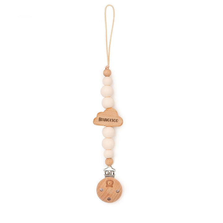 JBØRN Cloud Pacifier Clip Ivory Yes - Personalisable Baby Products Sold and Personalised by JustBørn