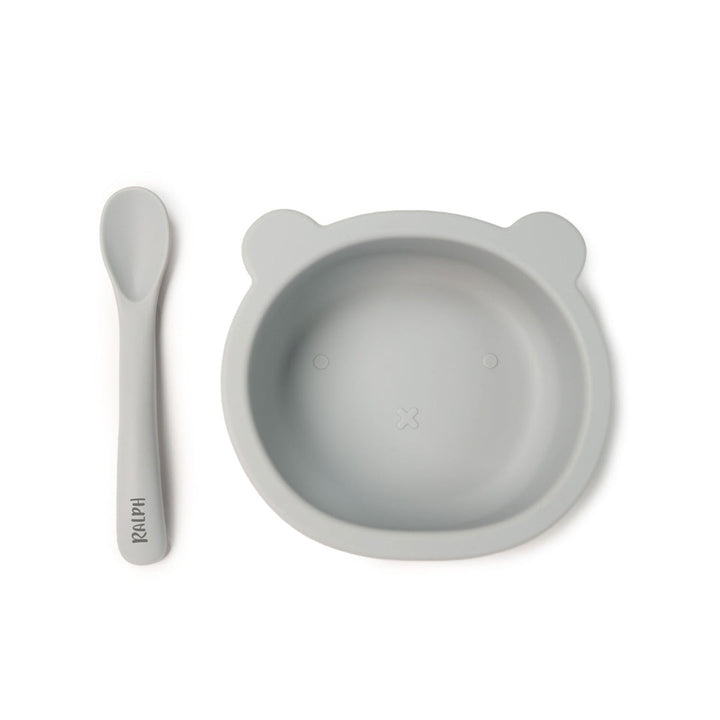 JBØRN Silicone Bowl and Spoon | Weaning Set | Personalisable Powder Blue - Personalisable Baby Products Sold and Personalised by JustBørn