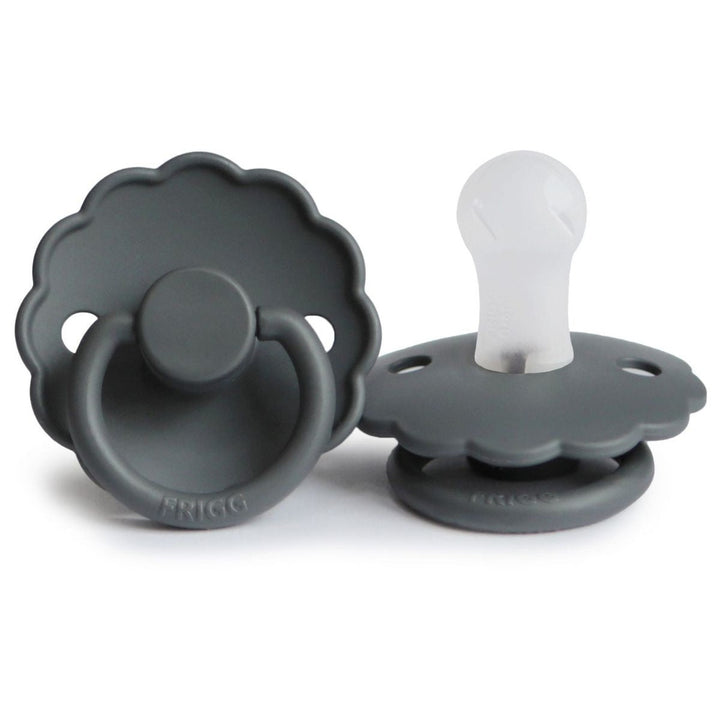 FRIGG Daisy Silicone Pacifier Graphite - Personalisable Baby Products Sold and Personalised by JustBørn