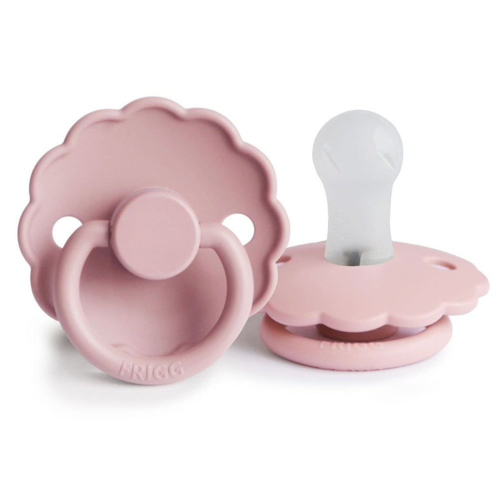 FRIGG Daisy Silicone Pacifier | Personalised Baby Pink - Personalisable Baby Products Sold and Personalised by JustBørn