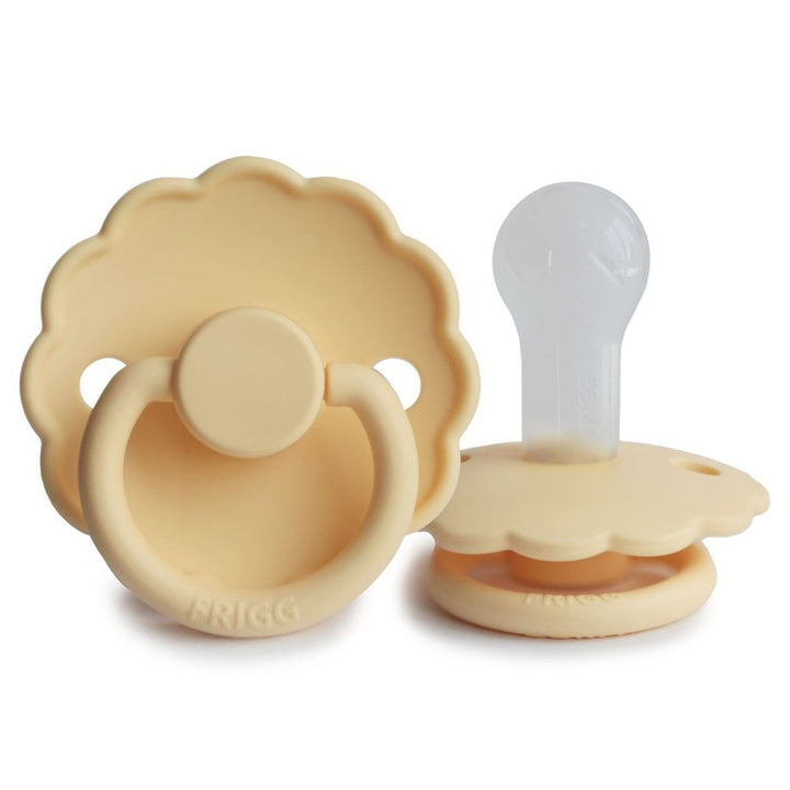 FRIGG Daisy Silicone Pacifier | Personalised Pale Daffodil - Personalisable Baby Products Sold and Personalised by JustBørn