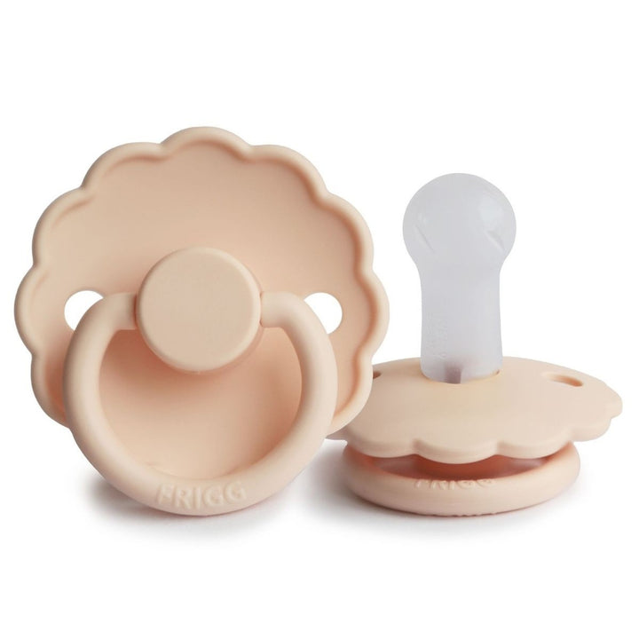 FRIGG Daisy Silicone Pacifier | Personalised Pink Cream - Personalisable Baby Products Sold and Personalised by JustBørn