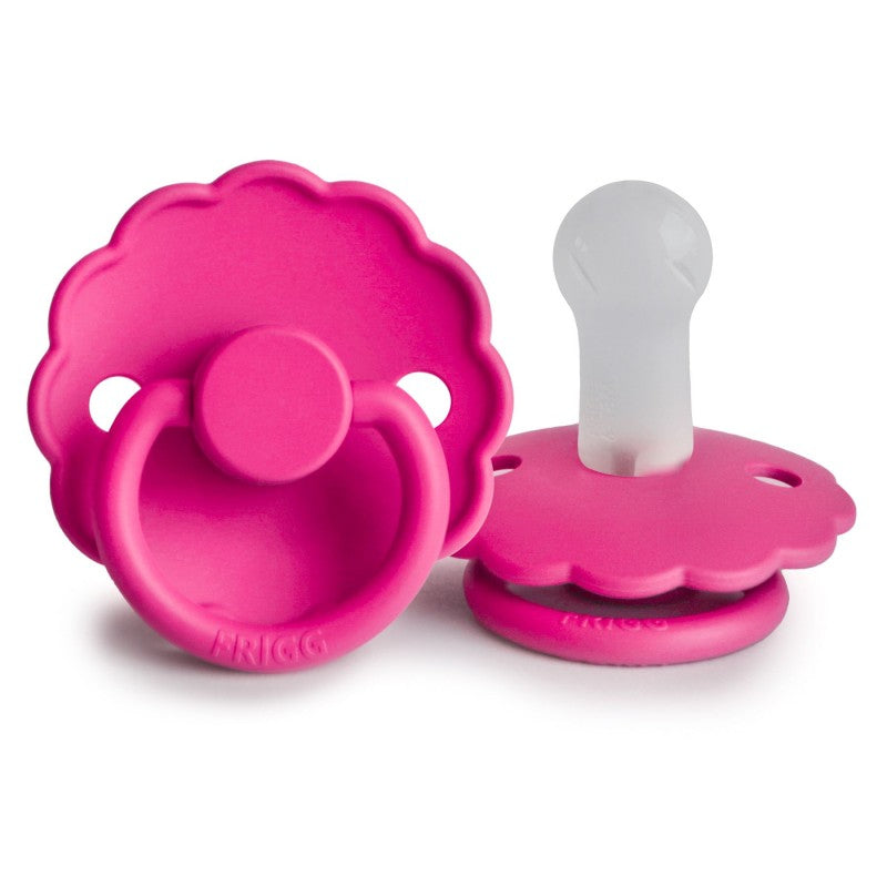 FRIGG Daisy Silicone Pacifier Fuchsia - Personalisable Baby Products Sold and Personalised by JustBørn