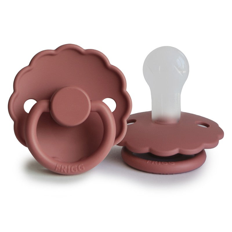 FRIGG Daisy Silicone Pacifier Powder Blush - Personalisable Baby Products Sold and Personalised by JustBørn